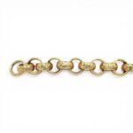 9k Yellow Gold Heavier Patterned and Plain Belcher Bracelet - 12 mm - Image 2