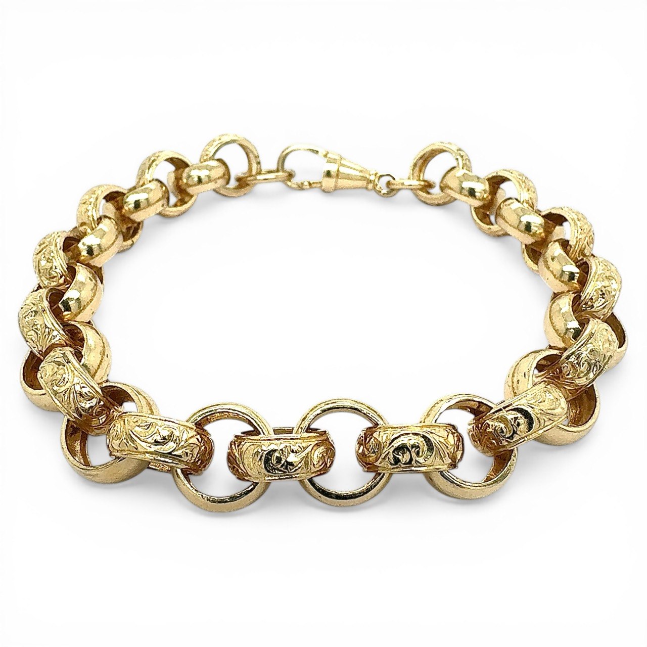 9k yellow gold solid belcher bracelet 12 mm heavy links. 9k yellow gold solid belcher bracelet 12 mm heavy links.