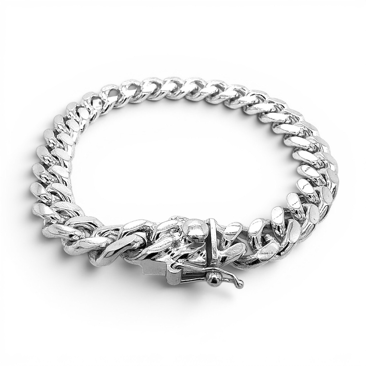 925 sterling silver 10 mm with box clasp, solid links. 925 sterling silver 10 mm with box clasp, solid links.