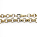 9k Yellow Gold Solid belcher chain solid patterned and plain links.