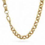 9k Yellow Gold Solid belcher chain solid patterned and plain links.
