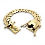9k Yellow Gold Miami Cuban Bracelet Light Links - 18 mm - Image 10