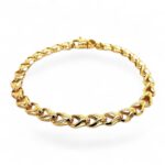 9k yellow gold wheat bracelet 6 mm wide solid italian made UK Hallmarked.
