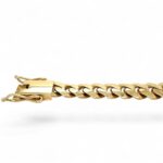 9k yellow gold miami cuban bracelet light links 14 mm.