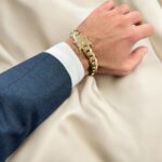 9k yellow gold miami cuban bracelet light links 14 mm.