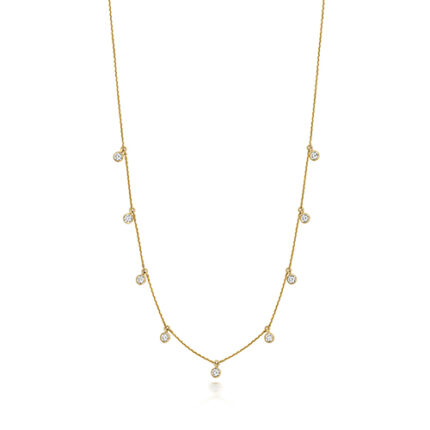 9k Yellow Gold Labgrown Diamond Charm Necklace