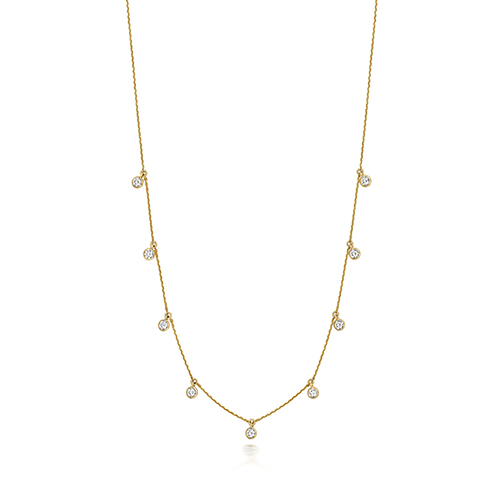 9k Yellow Gold Labgrown Diamond Charm Necklace - Image 1