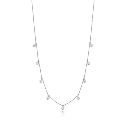 9k White Gold Labgrown Diamond Charm Necklace