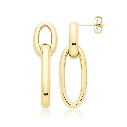 9k Yellow Gold Interlocking Oval Earrings