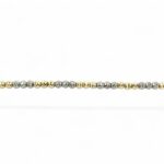 14k Yellow and White Gold Diamond Cut Ball Bracelet - 3 mm - Image 2