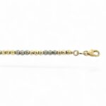 14k Yellow and White Gold Diamond Cut Ball Bracelet - 3 mm - Image 3