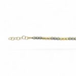 14k Yellow and White Gold Diamond Cut Ball Bracelet - 3 mm - Image 4