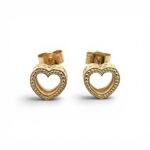9k Yellow Gold Medium Heart Stud Earrings