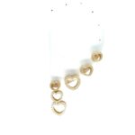 9k Yellow Gold Large Heart Stud Earrings - Image 4