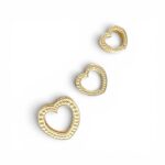 9k Yellow Gold Large Heart Stud Earrings - Image 3