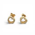 9k Yellow Gold Small Heart Stud Earrings