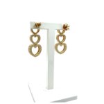 9k Yellow Gold Drop Heart Stud Earrings - Image 6