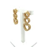 9k Yellow Gold Drop Heart Stud Earrings - Image 5