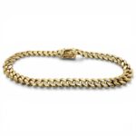 9k Yellow Gold Camoflauge Miami Cuban Bracelet Light Links - 6 mm - Image 2
