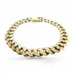 9k Yellow Gold Miami Cuban Bracelet Light Links - 10 mm