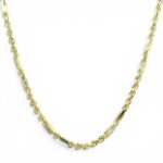 9k Yellow Gold Diamond Cut Figaro Rope Chain - 3 mm