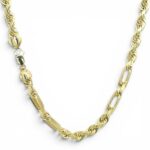 9k Yellow Gold Diamond Cut Figaro Rope Chain - 5.50 mm - Image 2