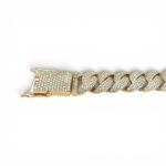 9k Yellow Gold Iced Out with Cz Stones Miami Cuban Bracelet - 14.5 mm - Image 3
