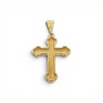 14k Yellow Gold Plain Cross Pendant - Image 2