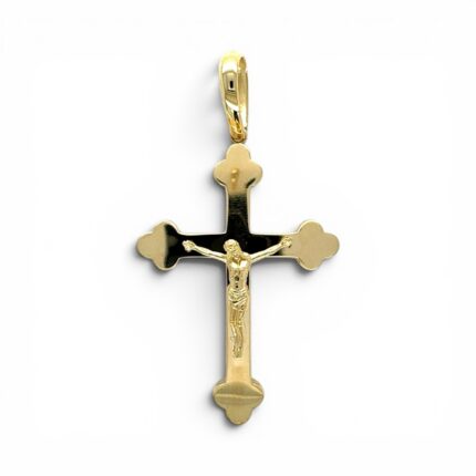 14k Yellow Gold Plain Crucifix Cross Pendant