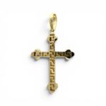 14k Yellow Gold Plain Crucifix Cross Pendant - Image 2