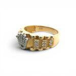 14k Yellow Gold Rolex Inspired Signet Ring With Cubic Zirconia Stones - Image 2