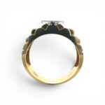 14k Yellow Gold Rolex Inspired Signet Ring With Cubic Zirconia Stones - Image 3