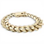 9k Yellow Gold Miami Cuban Bracelet Light Links - 16 mm - Image 5
