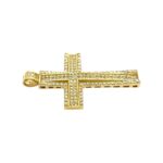 14k Yellow Gold Cz Cross Pendant - Image 3