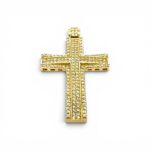 14k Yellow Gold Cz Cross Pendant - Image 2