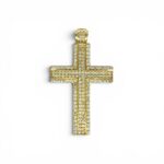 14k Yellow Gold Cz Cross Pendant