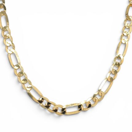 9k Yellow Gold Solid Figaro Franco Chain - 6 mm