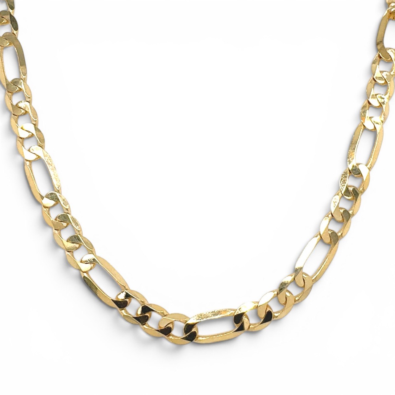 9k Yellow Gold Solid Figaro Franco Chain - 6 mm - Image 1
