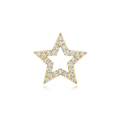 9k Yellow Gold Diamond Set Star Pendant - Image 1