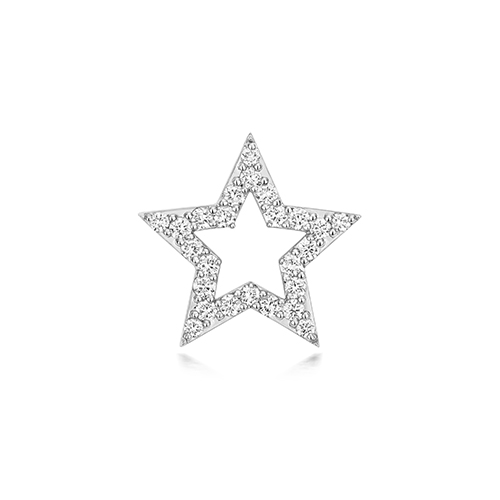 9k White Gold Diamond Set Star Pendant - Image 1