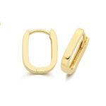 9k Yellow Gold U-Shaped Hoops Earrings - 10.6 x 13.8 mm - Image 2