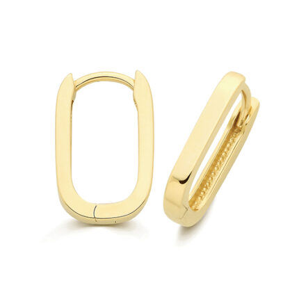 9k Yellow Gold U-Shaped Hoops Earrings - 10.6 x 13.8 mm
