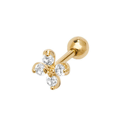 9k Yellow Gold Cz Flower Cartilage Stud -THES913