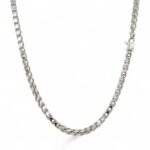 9k White Gold Fancy Square Franco Chain - 3.5 mm - Image 4
