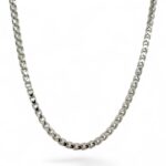 9k White Gold Fancy Square Franco Chain - 3.5 mm