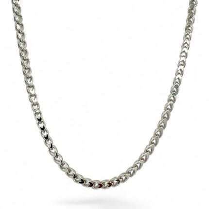 9k White Gold Fancy Square Franco Chain - 3.5 mm