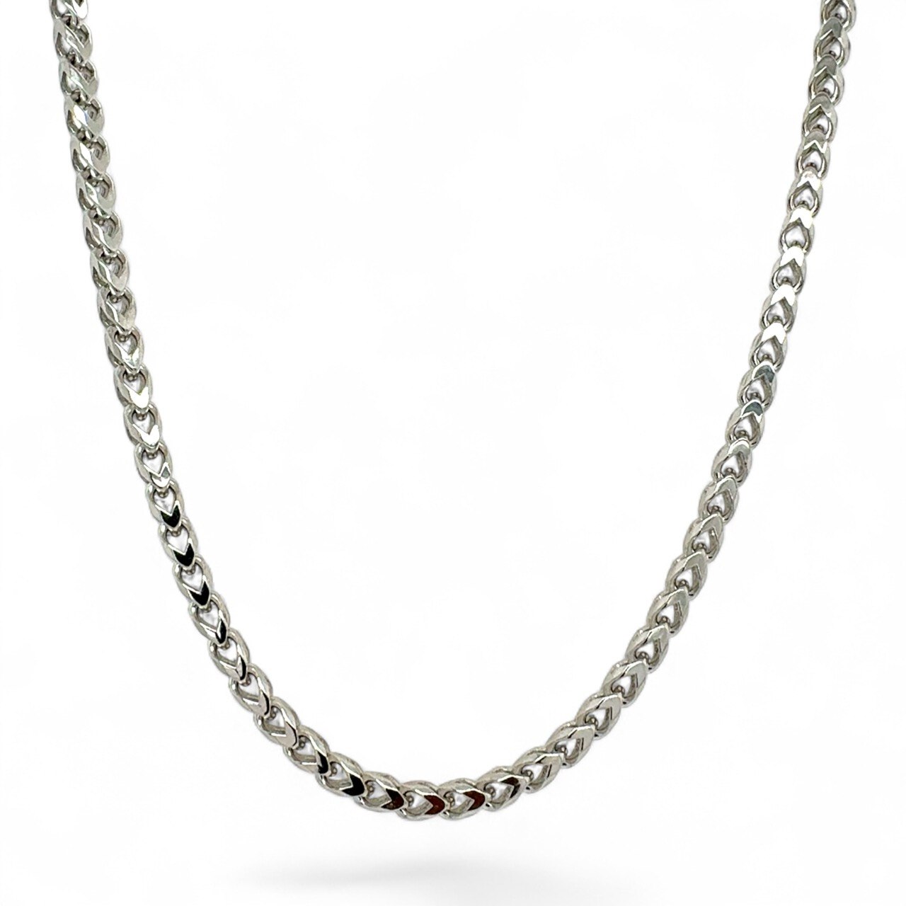 9k White Gold Fancy Square Franco Chain - 3.5 mm - Image 1