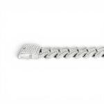 925 Sterling Silver Iced Out Baguette Cuban Bracelet - 13.5 mm - Image 5