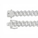 925 Sterling Silver Iced Out Baguette Cuban Bracelet - 13.5 mm - Image 2