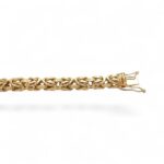 18k Yellow Gold Solid Byzantine Bracelet - 4.5 mm - Image 6